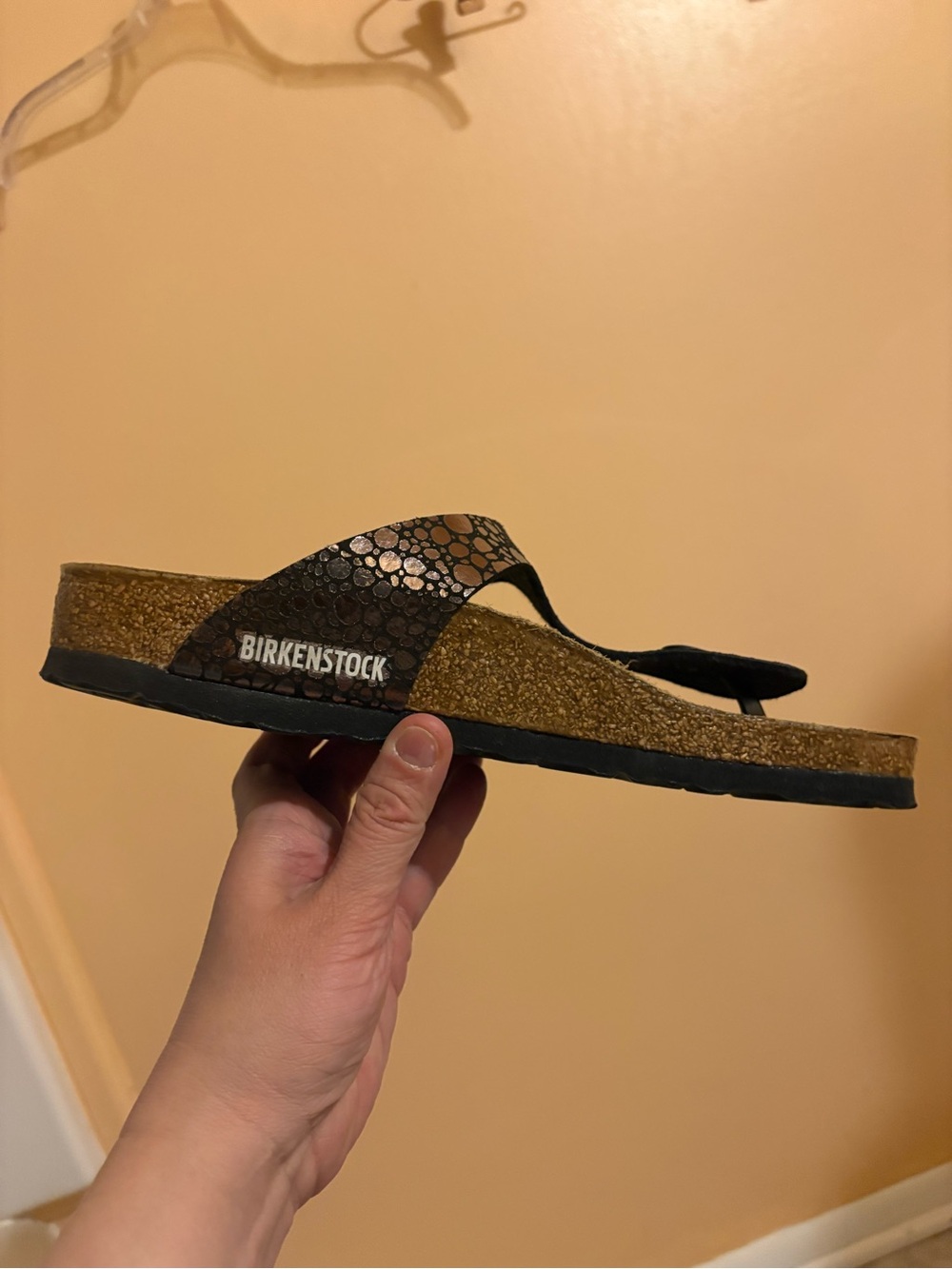 Birkenstock Gizeh Metallic Speckled Thong Sandals in Black & Silver - Picture 8 of 10
